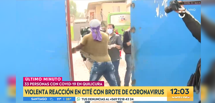 Pleito y expulsión de la prensa: tenso momento en matinal de CHV en contacto desde cité de Quilicura