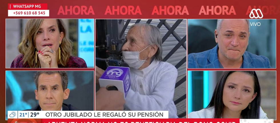 Conmovedor gesto con mujer de 90 años que no pudo cobrar bono COVID emocionó a panel del Mucho Gusto