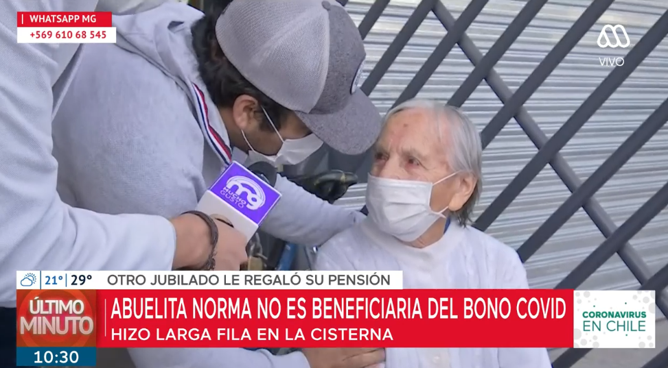 Conmovedor gesto con mujer de 90 años que no pudo cobrar bono COVID emocionó a panel del Mucho Gusto