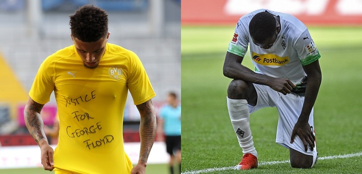 Simbólicos mensajes de protesta por muerte de George Floyd estremecieron a la Bundesliga
