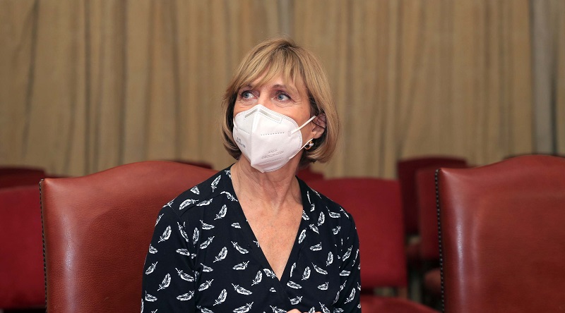 Captan fuerte discusión entre Evelyn Matthei y migrantes que acampan en Providencia