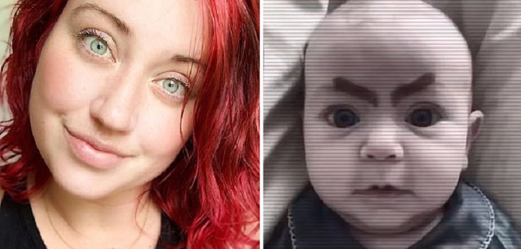 Lo que hace la cuarentena: madre aburrida maquilla a su bebé de 2 meses y sube registros a TikTok