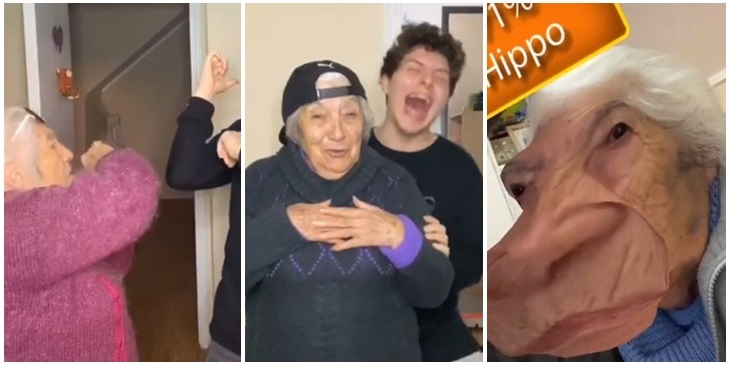 Para alegrar el día: conoce a la divertida dupla de un nieto con su abuela que sorprenden en TikTok