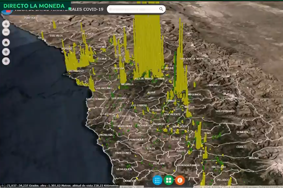 Minsal da a conocer nuevo visor de datos en 3D: mapa presentará los casos activos de COVID-19