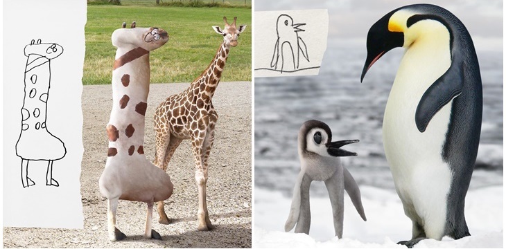 De la imaginación de un niño a la realidad: padre recrea los dibujos de animales de sus hijos