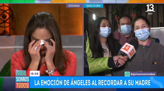 Ángeles Araya se quebró al oír historia de solidaria mujer en 'Aquí Somos Todos'