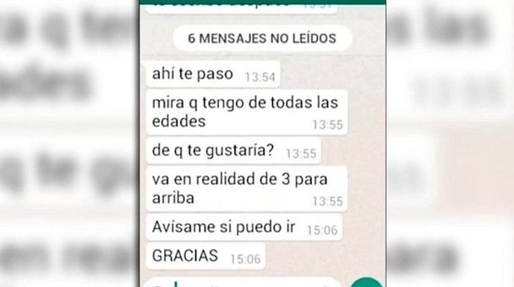 Chat de docente argentino por abuso sexual de menores