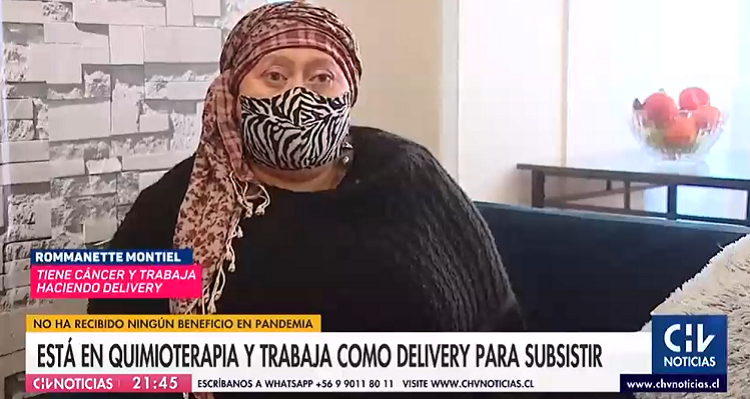 Paciente oncológica trabaja de delivery para tener recursos: acusa no haber recibido ayuda de Estado