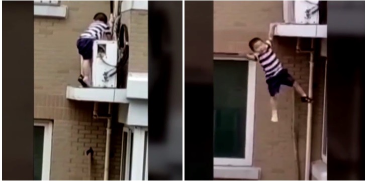 Lo agarró en el aire: vecino salvó a niño tras caer de un quinto piso en China
