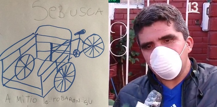Hombre al que le robaron su triciclo y se hizo viral gracias a dibujo de su sobrino recibió ayuda