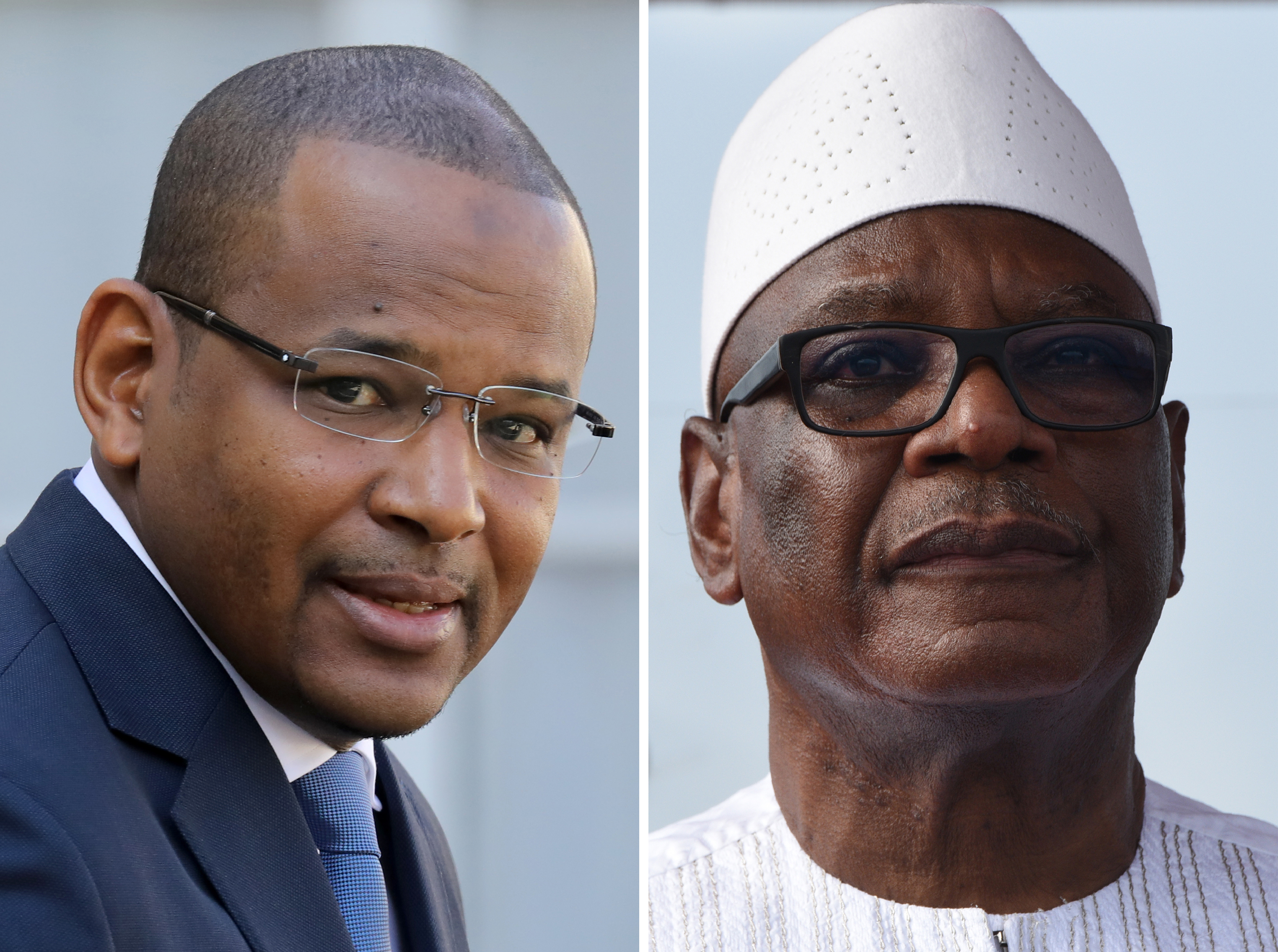 Primer ministro, Boubou Cisse (i) | Presidente Boubacar Keita (d) | AgencE AFP