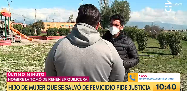 Hijo de mujer que fue tomada como rehén en Quilicura: 
