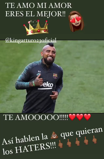 La escueta defensa de Sonia Isaza a Arturo Vidal tras ser criticado por derrota del Barcelona