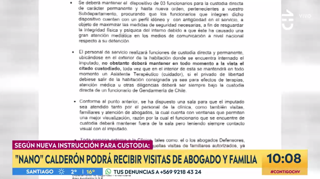 Nano Calderón podrá ser visitado por familiares tras aplicarse nuevo instructivo para su custodia