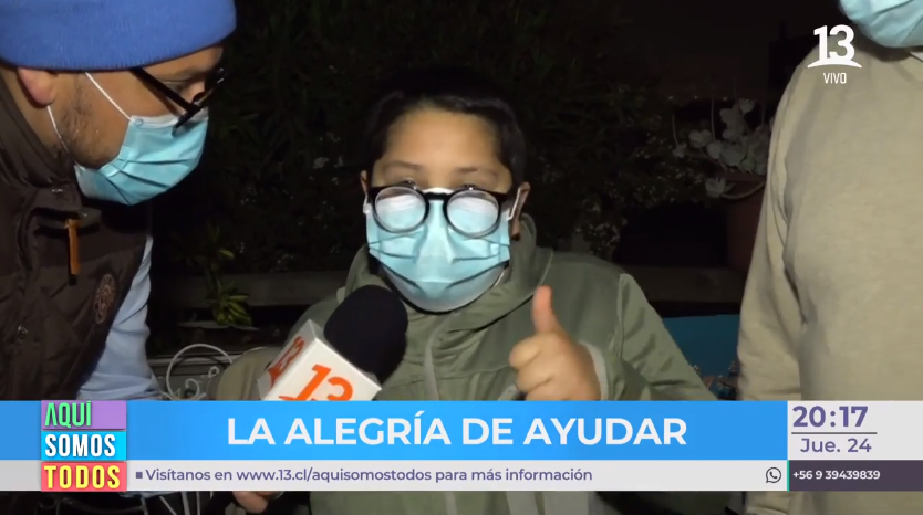 Niño que vendió un palo apareció en Aquí somos todos