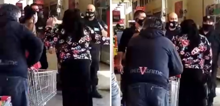 Explican video donde mujer es expulsada a golpes por cliente y guardia de supermercado en La Florida