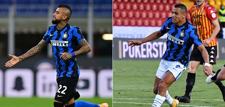 Después de 13 años: Vidal y Sánchez fueron titulares en el mismo club en sólida goleada del Inter