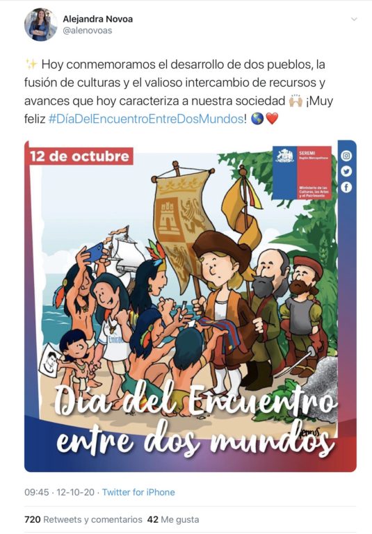 Seremi pide disculpas por compartir ilustración del descubrimiento de América con Cristiano Ronaldo