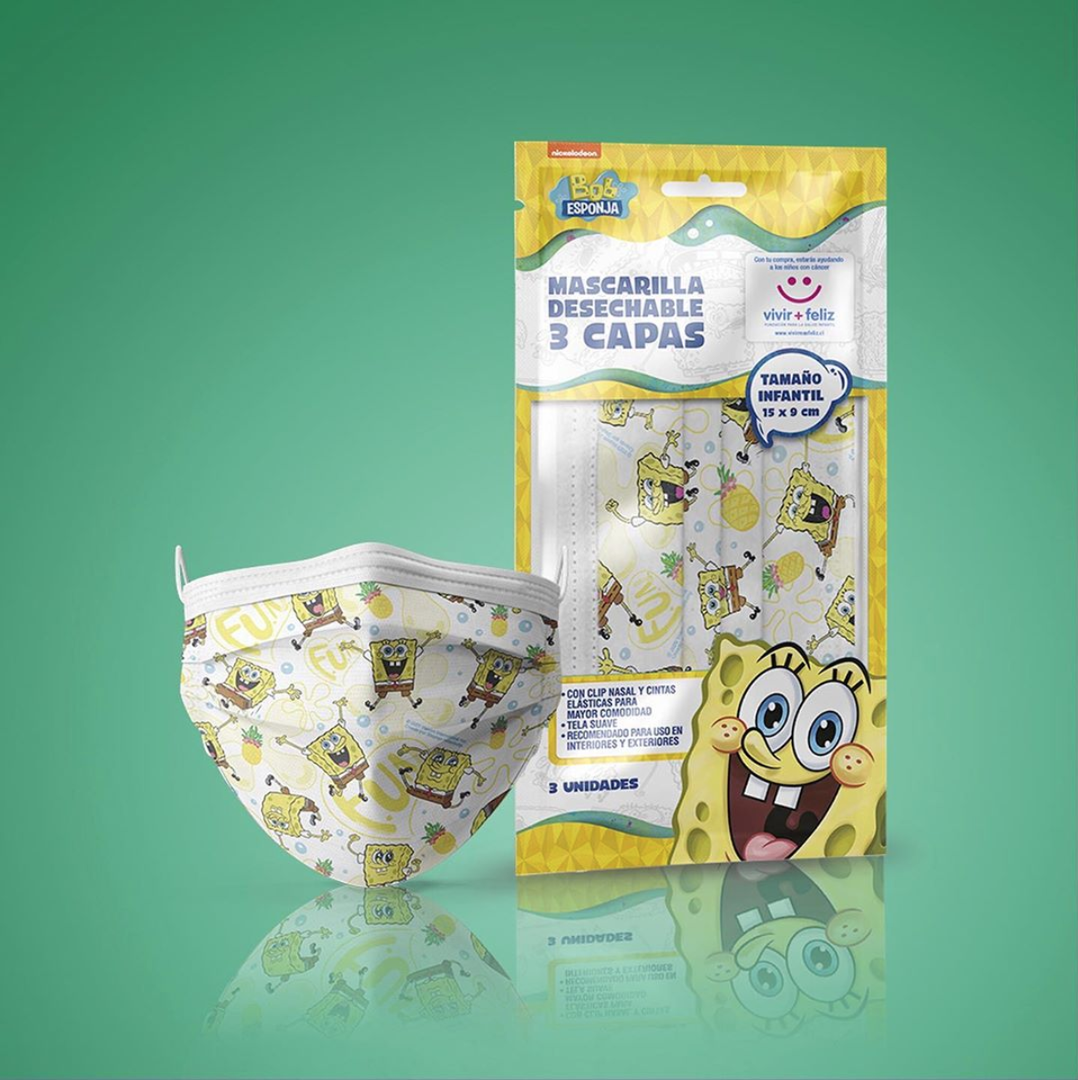 Mascarillas Nickelodeon Bob Esponja