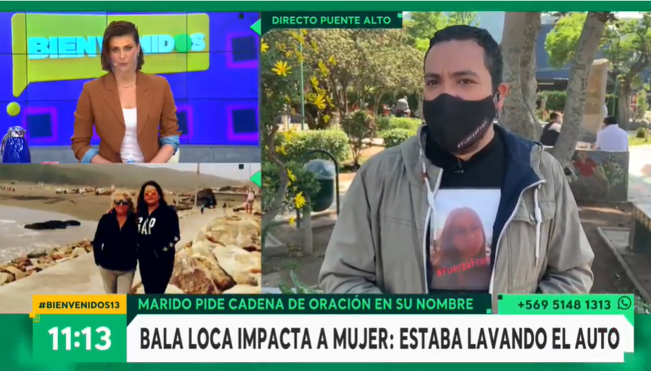 El desgarrador llamado de marido de mujer que sufrió impacto de 'bala loca': "Que haya un milagro"