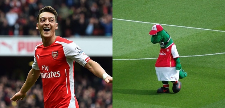 Despiden a mascota histórica del Arsenal y Mesut Özil sale al rescate con noble gesto