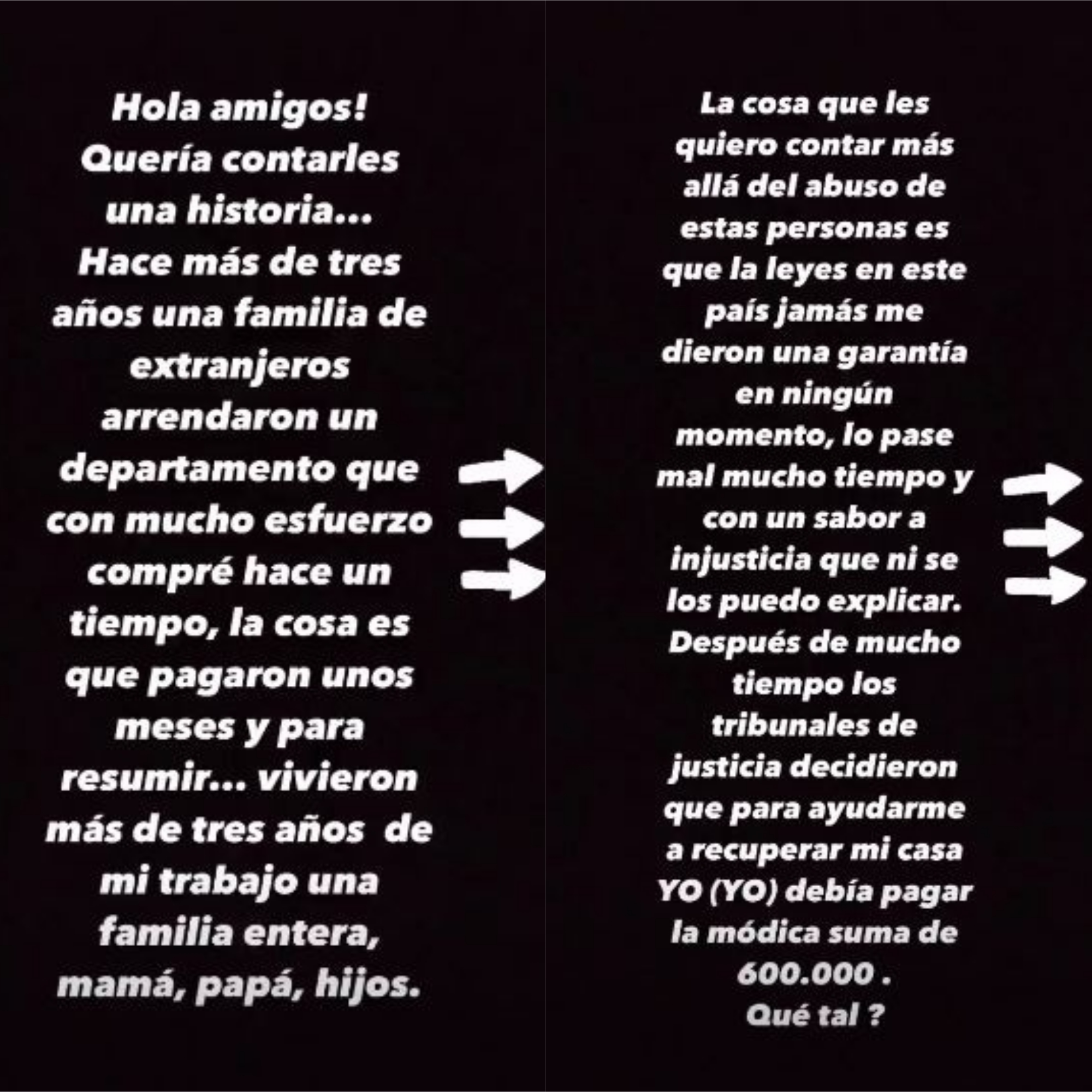 Francisco Puelles relató mala experiencia con arrendatarios