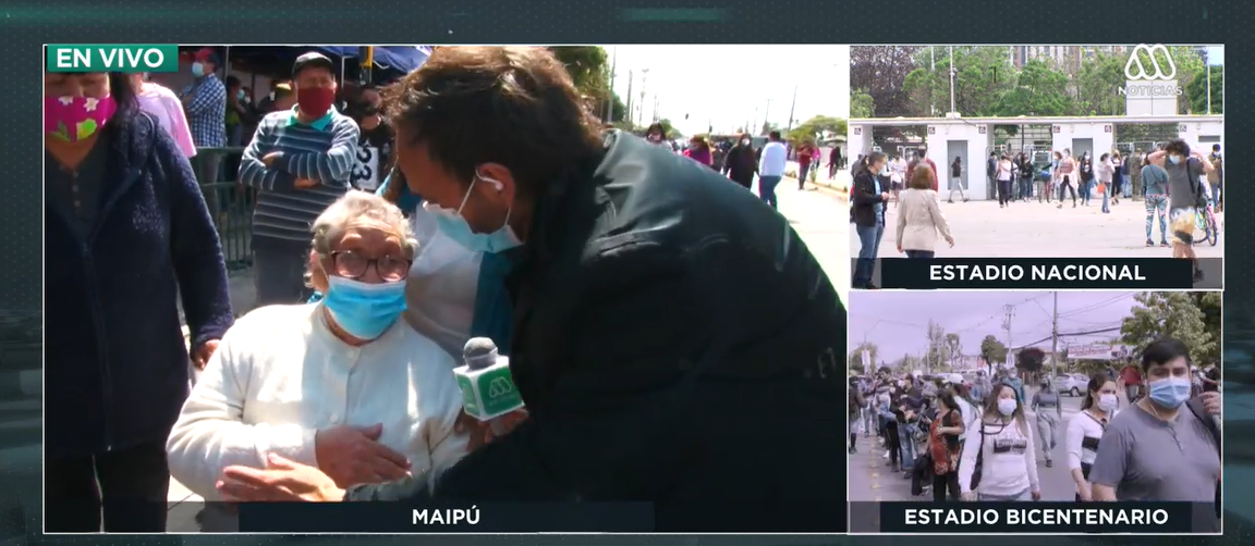 Mujer de 80 años sufrió fea caída justo antes de votar en Maipú: pese a los golpes, sufragó igual