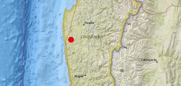 Sismo de fuerte magnitud se percibió en la región de Coquimbo