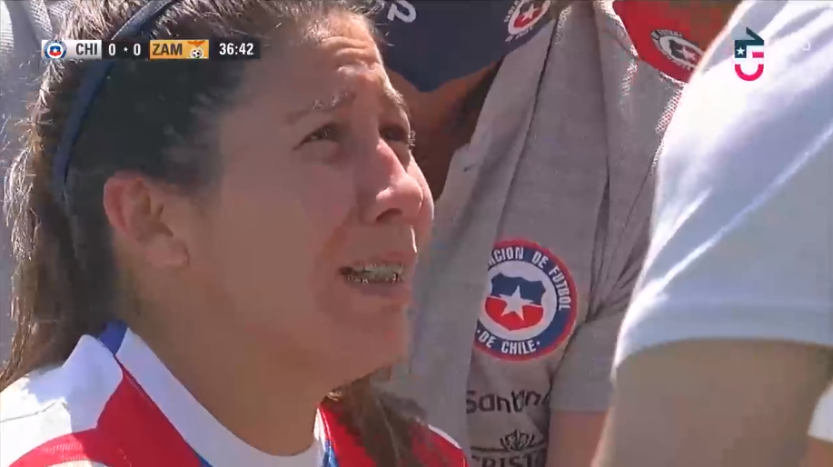 Carla Guerrero sufrió luxación