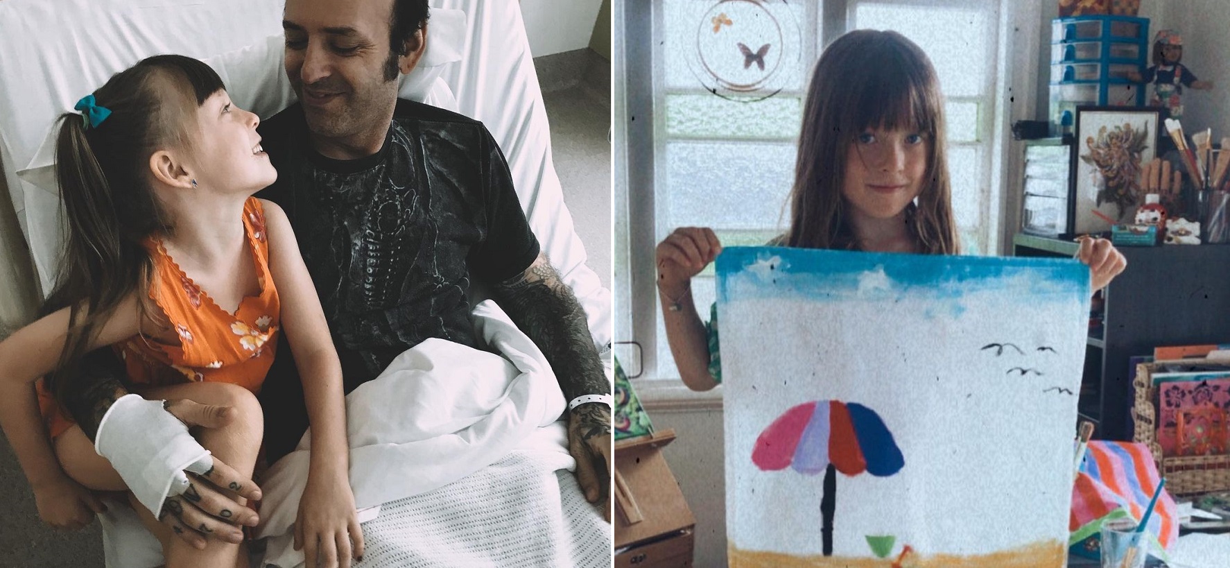 Niña australiana vende paños de cocina que ella pinta: reúne dinero para tratamiento de su padre