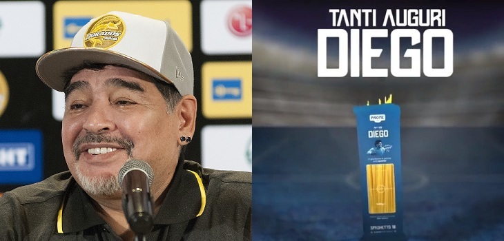 Diego Maradona presentó su marca de pastas en medio de especulaciones sobre su estado de salud