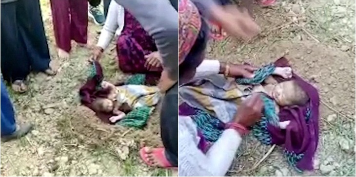 Conmoción en India: rescatan a bebé recién nacido que fue enterrado vivo en una granja