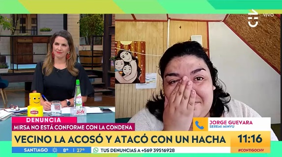 Mujer que fue atacada con un hacha