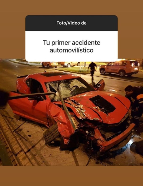 Nano Calderón mostró su vehículo chocado