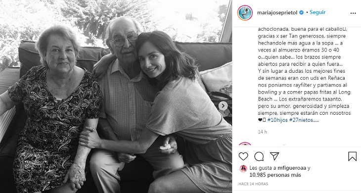 María José Prieto y sus abuelos