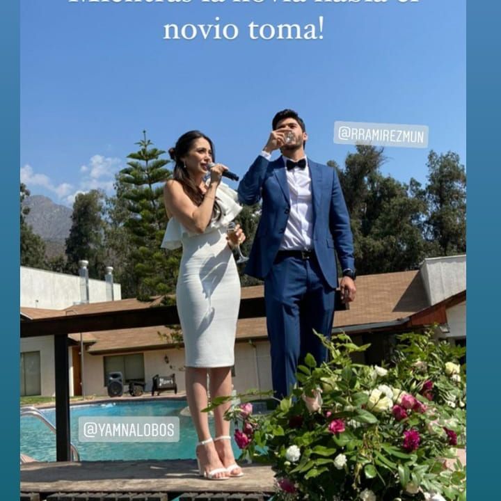 Yamna Lobos contrajo matrimonio con su pareja Rodrigo Ramírez