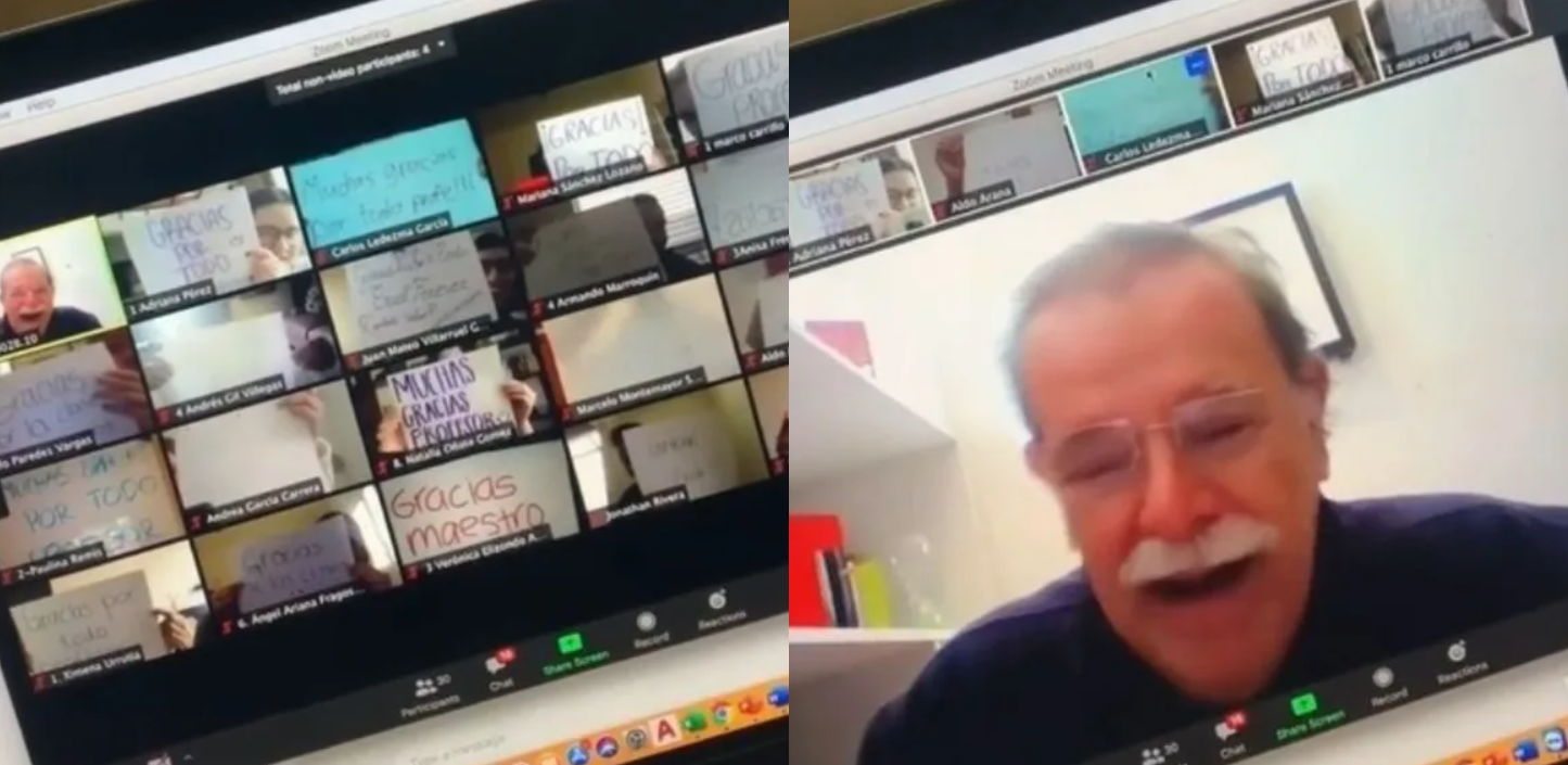 Estudiantes le dan tremenda sorpresa a profesor por su labor en las clases online: así reaccionó él