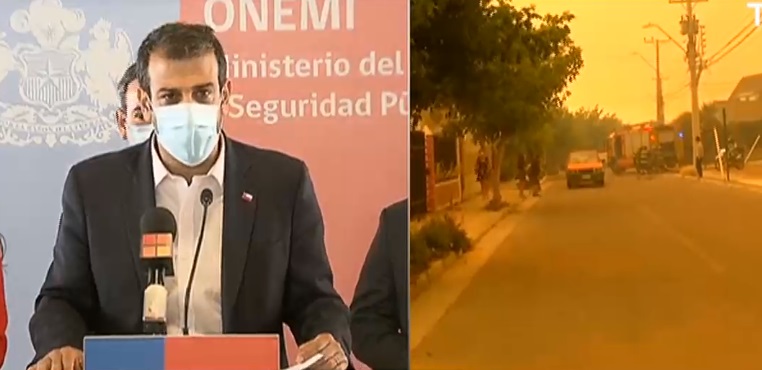 Ministro Delgado por incendio y evacuación en Quilpué: “La vida de las personas está primero