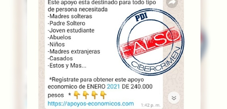 ¿Programa ingreso solidario? PDI advierte de estafa en redes con supuesto beneficio del Gobierno