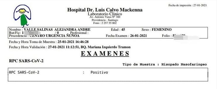 test covid positivo