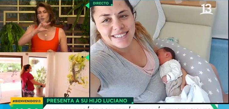 Natalia Duco presentó a su hijo Luciano en 'Bienvenidos': 