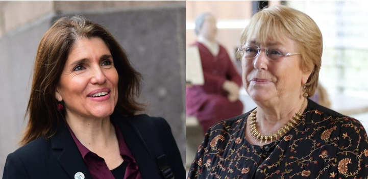 Paula Narváez y Michelle Bachelet