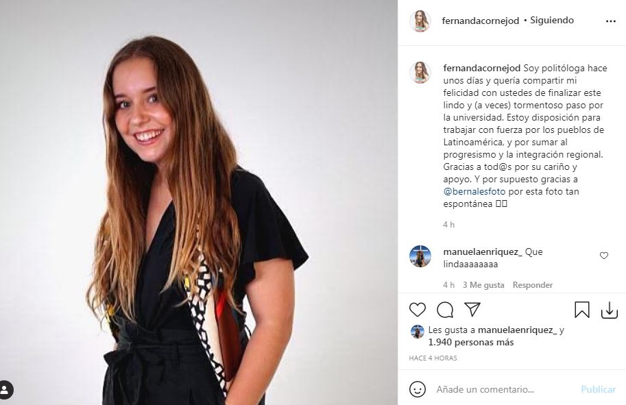 Fernanda Cornejo se tituló de cientista política