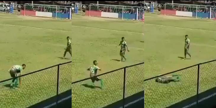 Insólita exageración se vuelve viral: futbolista finge ser agredido con un proyectil en Guatemala