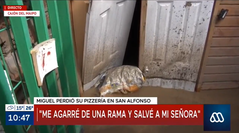 Impactante relato de hombre que fue arrastrado por aluvión en San Alfonso