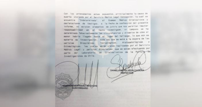 Informe de la PDI asegura que causa de muerte de Tomás Bravo es 