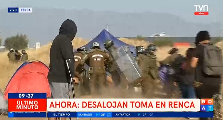 Desalojan a 350 personas de toma ilegal en Renca: 