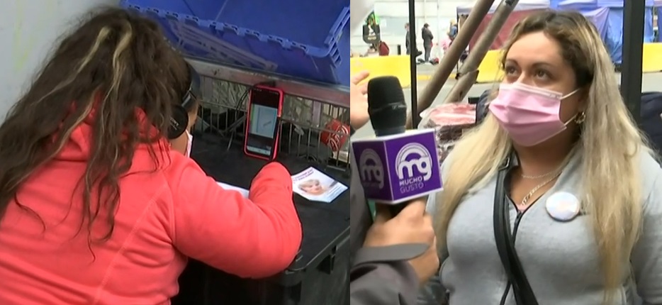 Niña saca adelante sus estudios online en plena calle: su mamá es vendedora ambulante en Puente Alto