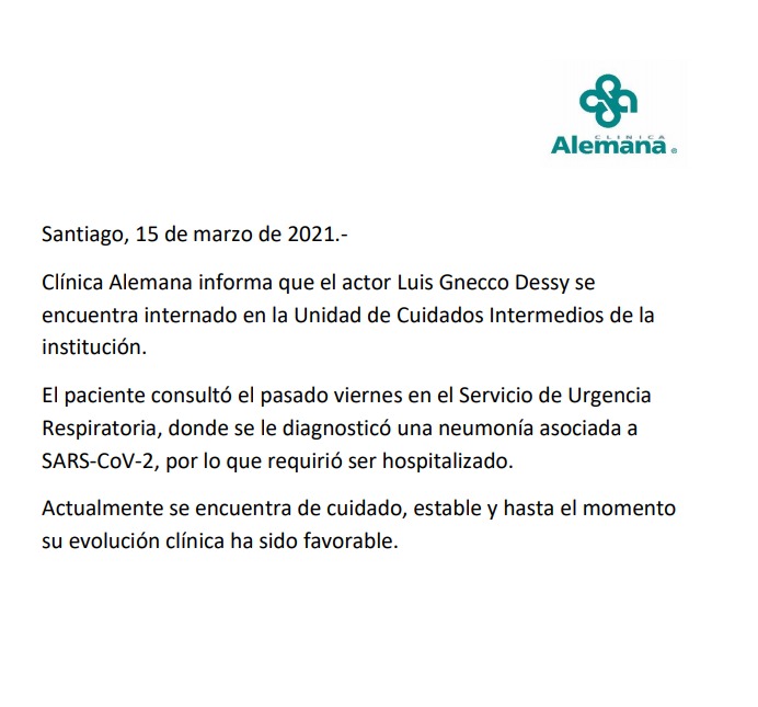 Comunicado | Clínica Alemana