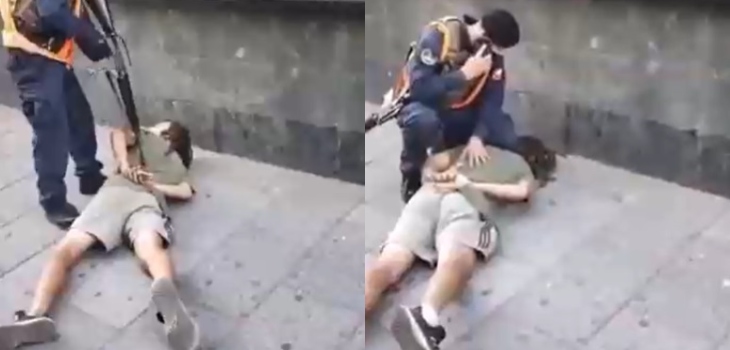 Armada explicó violenta detención en Valparaíso: joven fue apuntado con fusil e inmovilizado